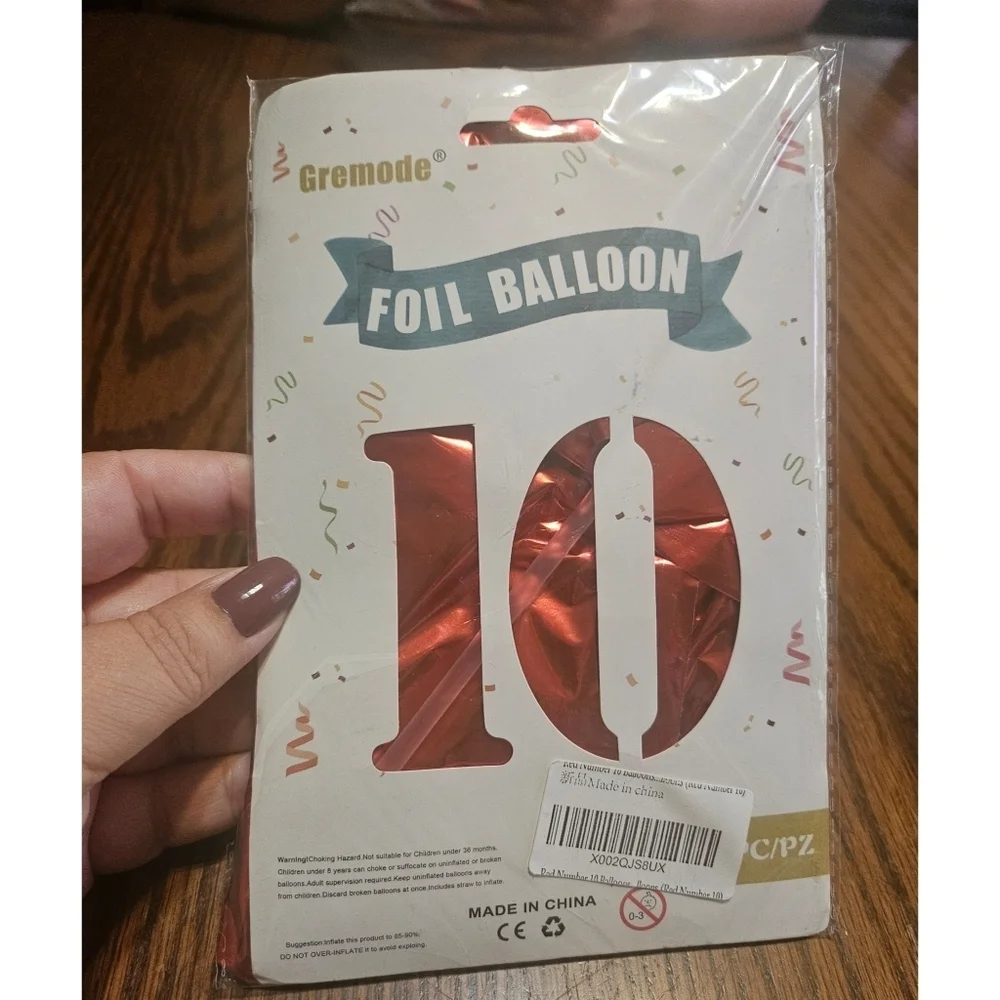 NEW Number 10 Foil Balloon